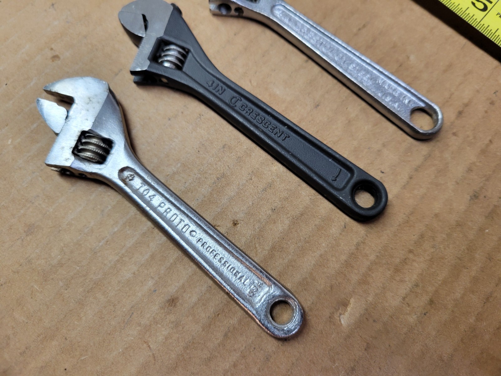 3-Piece 4″ Adjustable Wrench Lot Crestology Crescent Proto