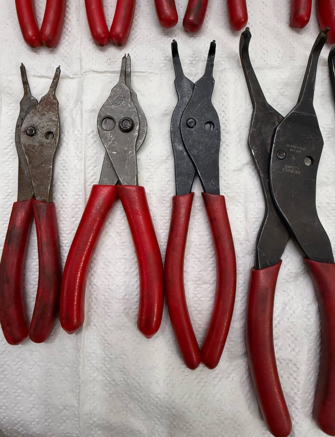 16 Snap On Snap Ring Pliers All Different Sizes Please See Pictures Adjustable
