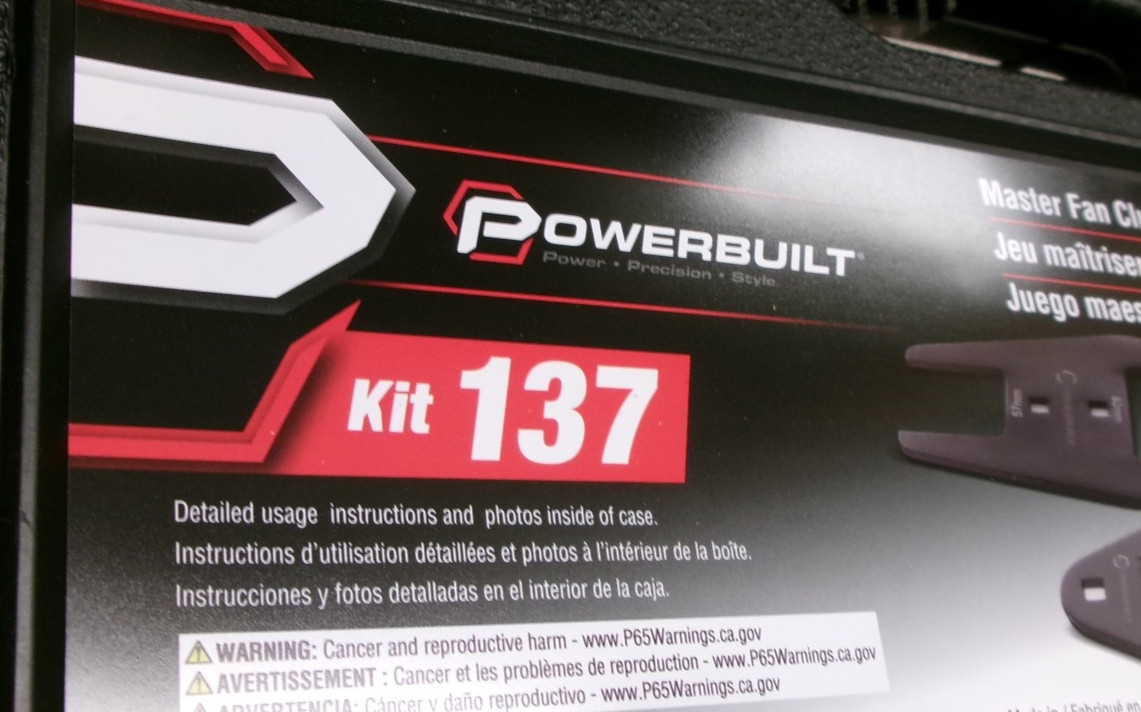 POWERBUILT MASTER FAN CLUTCH WRENCHSET KIT 137 MODEL 647759 NEW #HW310F