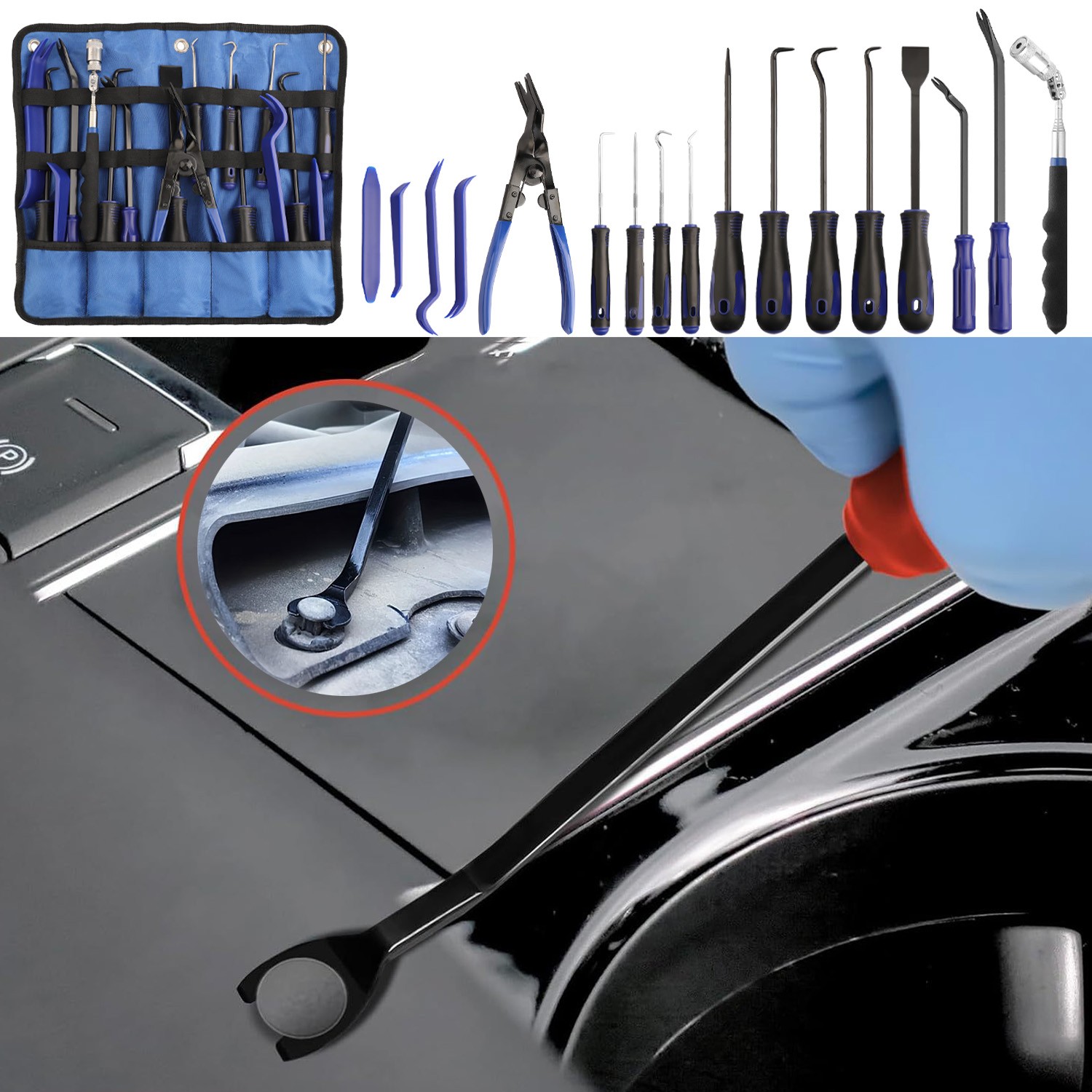 17PCS Precision Pick & Hook Set with Scraper and Magnetic Telescoping Tool Kit