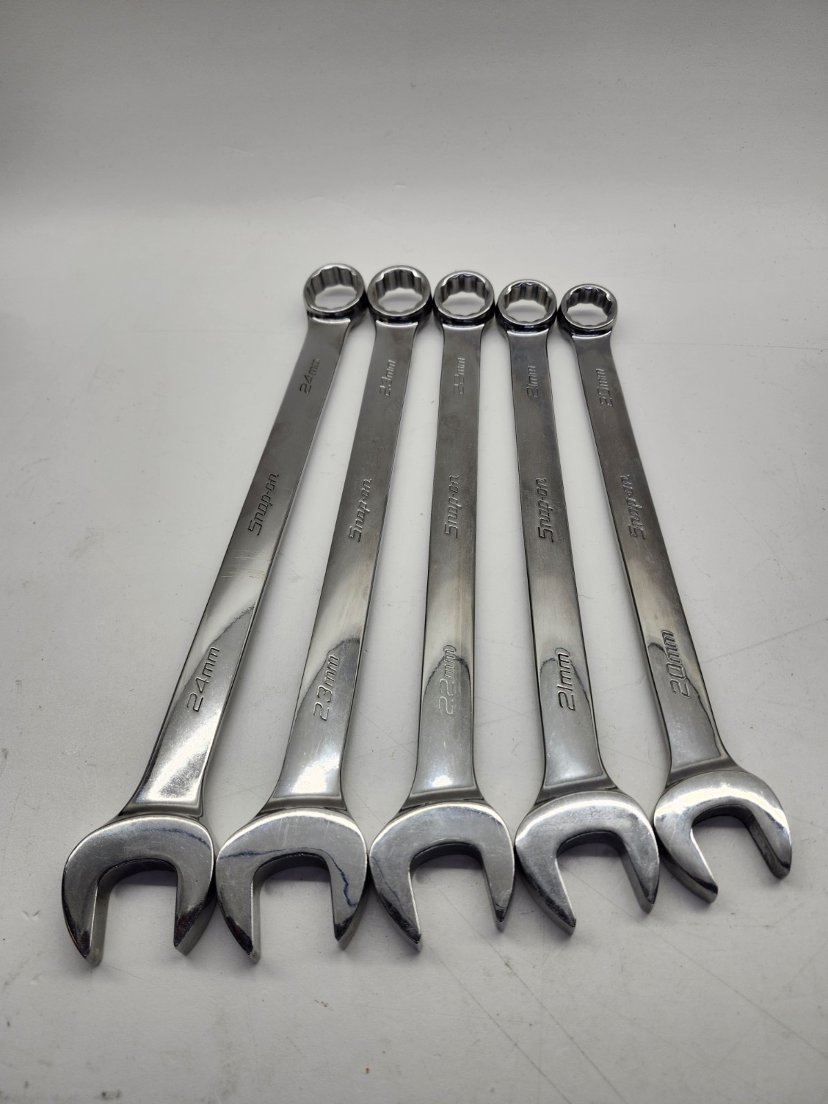 Snap On Metric 5 Pc Flank Drive Wrench Set 20mm-24mm