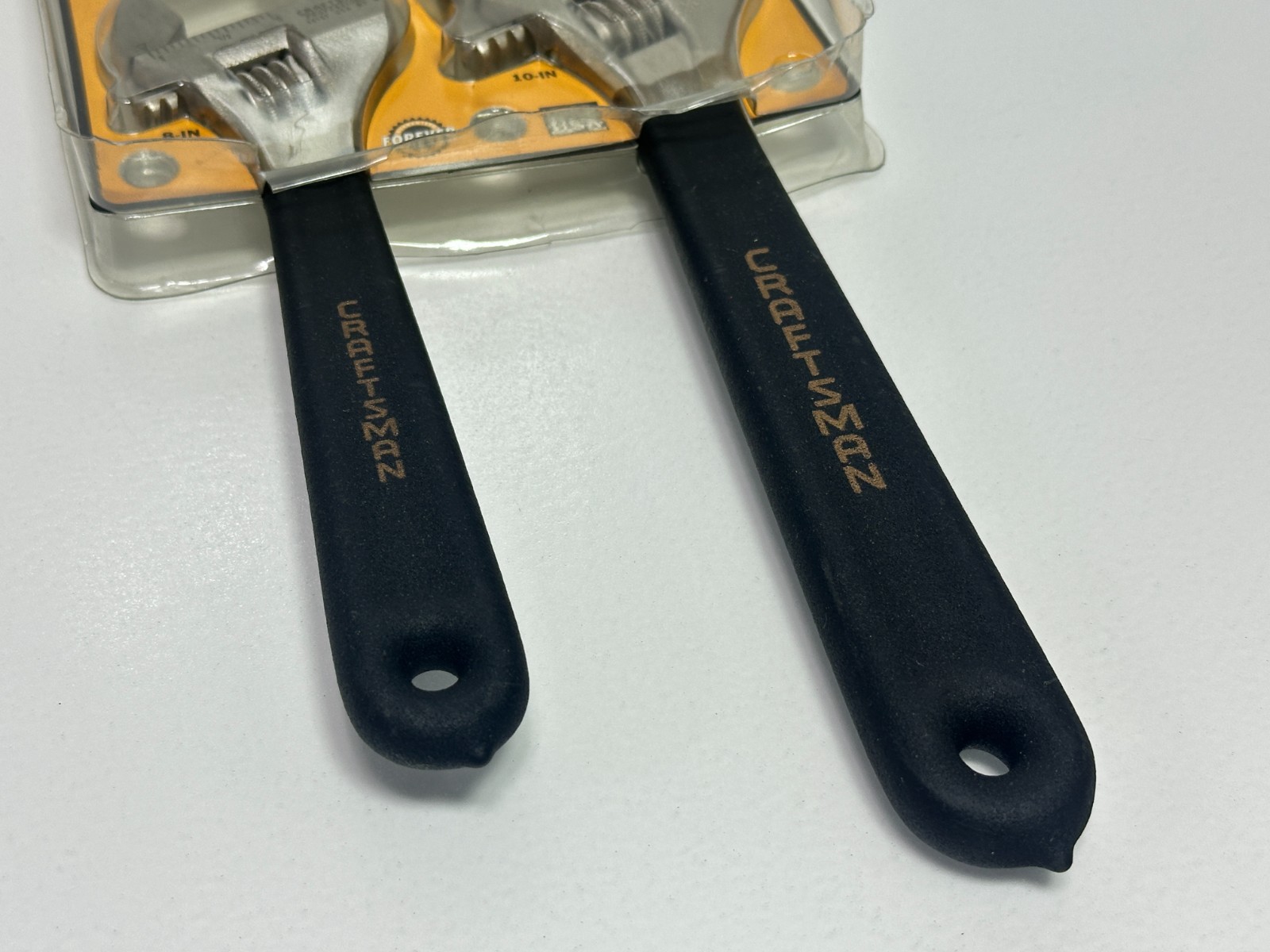 NOS Craftsman Professional USA 2pc Rare GOLD Adjustable Wrench Set, Model 44577