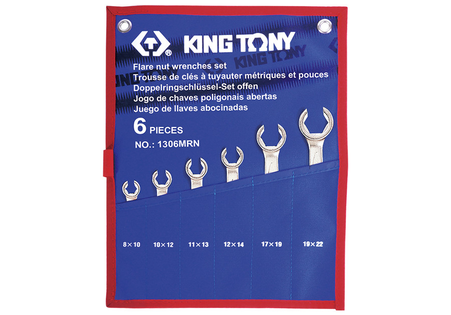 Set of 6 pcs 6 point Metric Brake Line Tube Wrench Open Ring Spanner Special