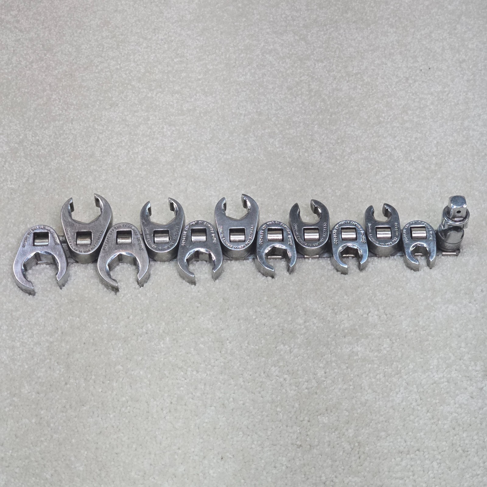 Snap-on 3/8″ Drive 6 Point Metric Flank Drive Flare Nut Crowfoot 9-19mm 11pc Set