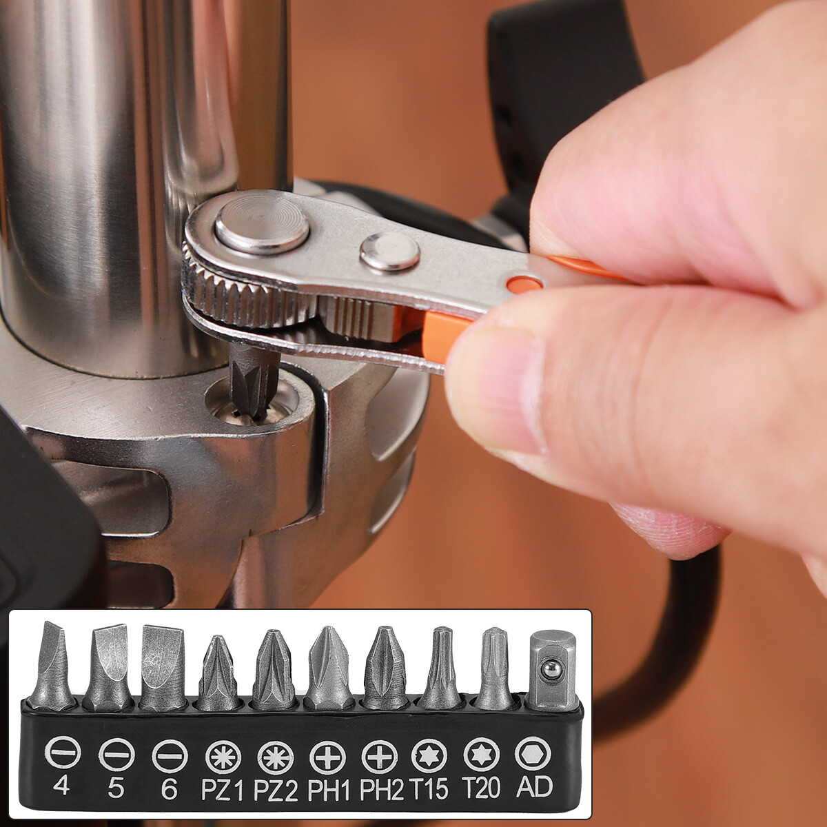 Mini Ratchet Wrench 36 Ratcheting Right Angle Screwdriver Hex Drive 1/4″ Drive