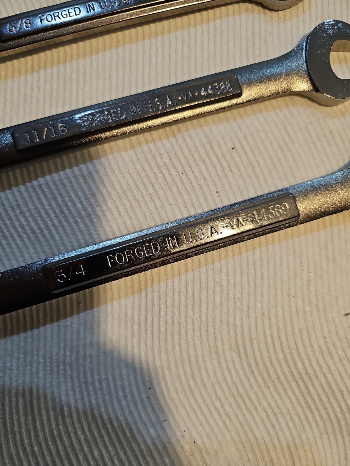 Vintage Craftsman USA VA SAE 6-Pt Wrench Lot 11/32″ 5/8″ 11/16″ 3/4″ Rare 4-Pc