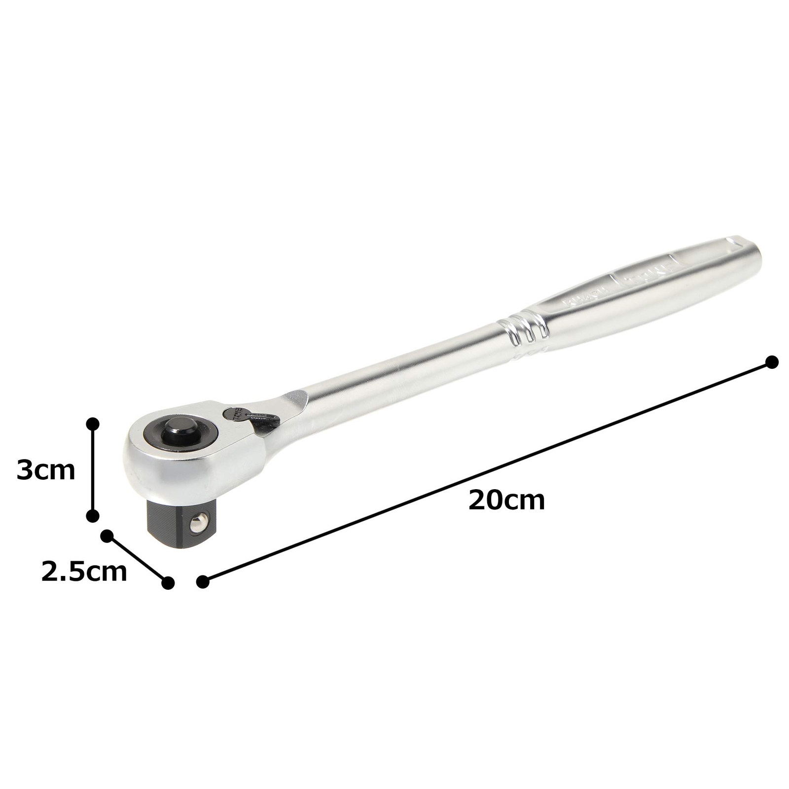 TONE RH4CH 1/2″ Drive Compact Ratchet 72 Teeth Silver Black Lightweight Metal