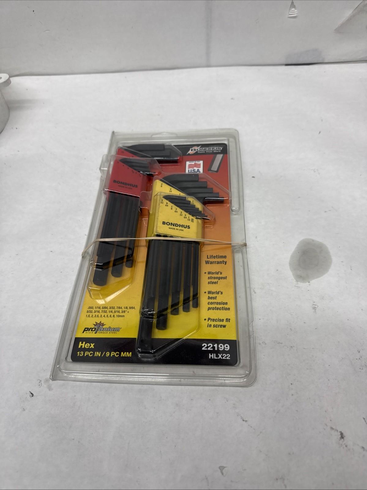 Bondhus ProGuard 22pc Long SAE & Metric Hex Key/ Allen L-Wrench Set #22199
