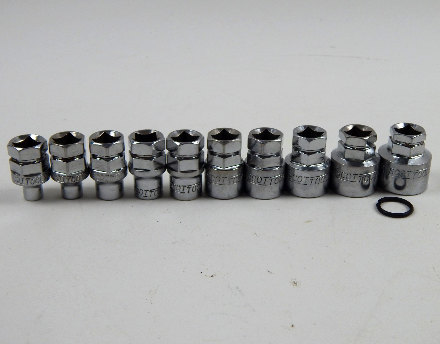 Scottools Low Clearance Profile Socket Set 3/8″ Dr. 5/8″ Hex Dr. 7/32″ to 3/4″
