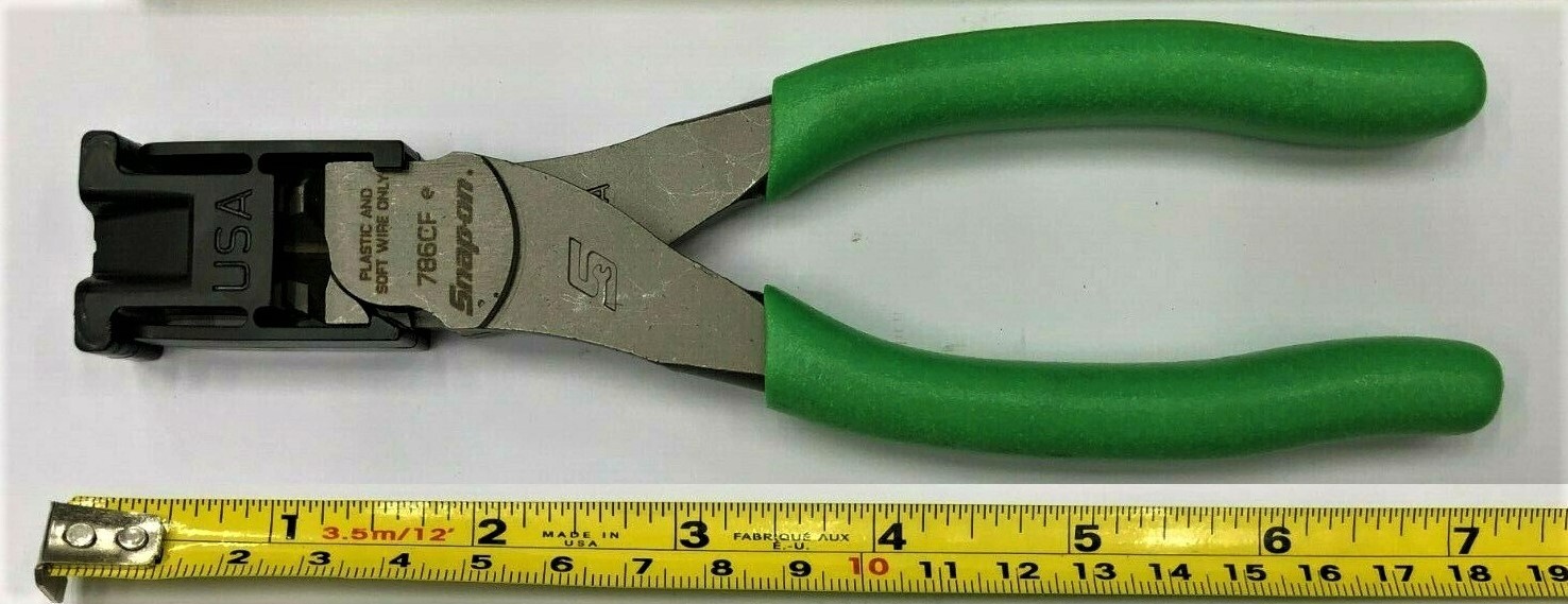 NEW* Snap-On DIAGONAL CUTTERS FLUSH CUTTER 6″+ *GREEN SOFT HANDLES* 786CFG *NEW*