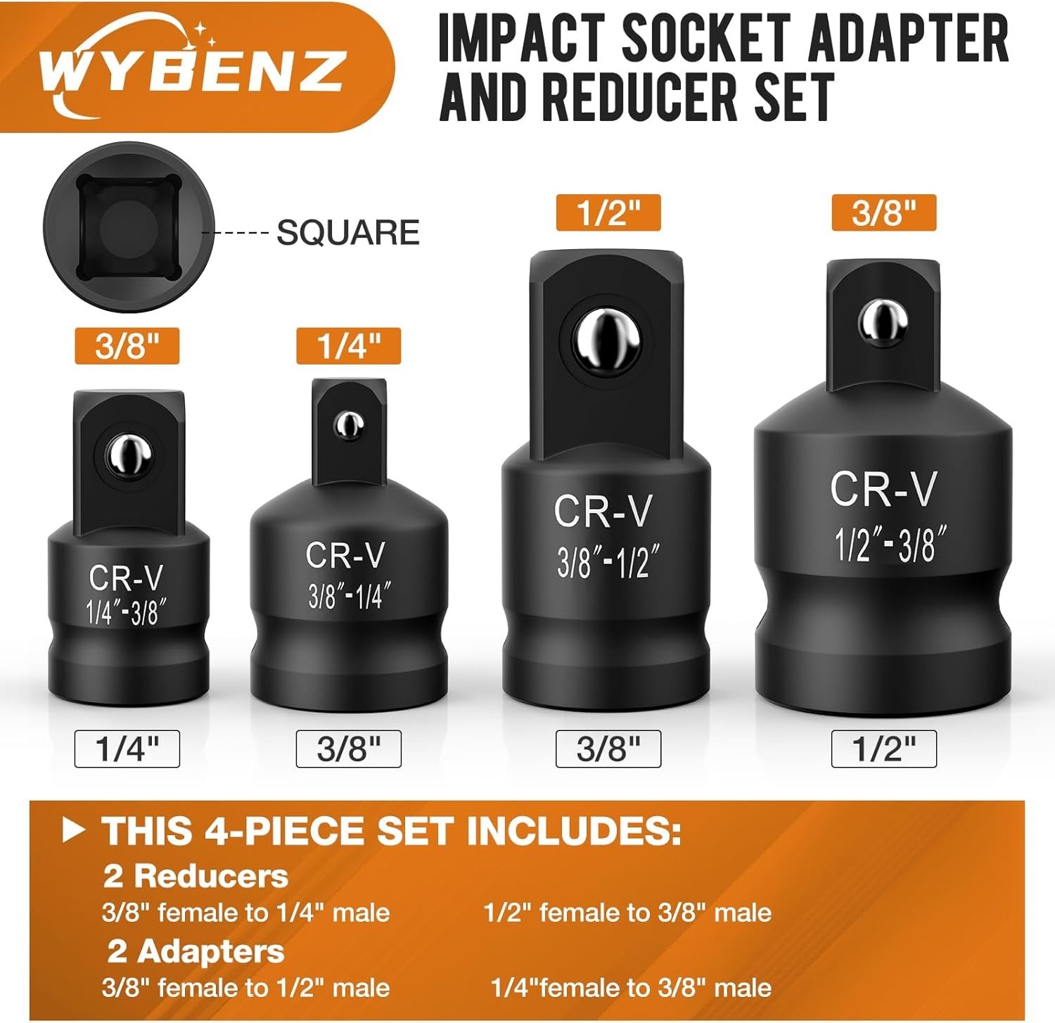 6-Piece Impact Socket Adapter Set for Ultimate Mechanic Precision