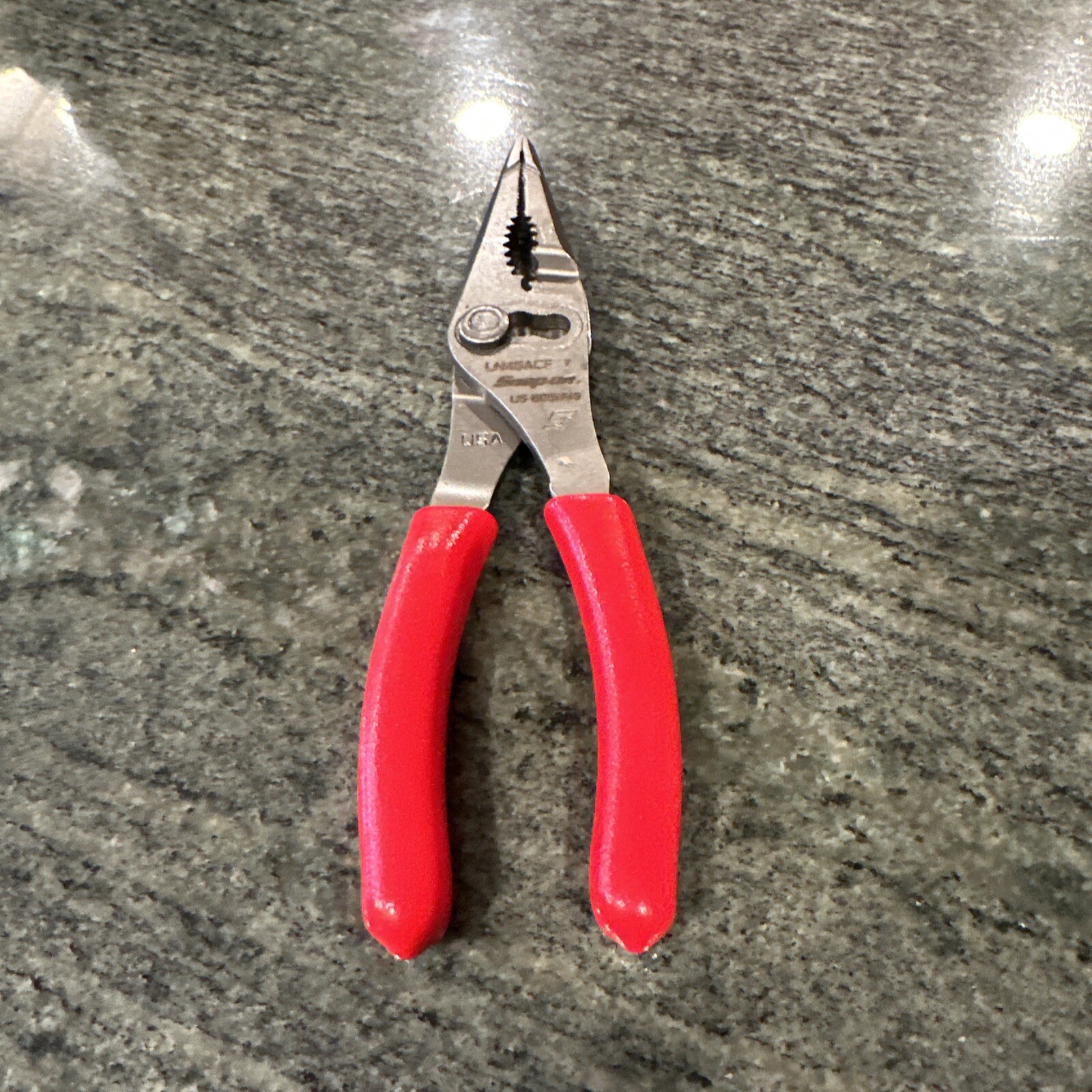 Snap On ln46acf 7” talon grip long nose slip joint pliers red