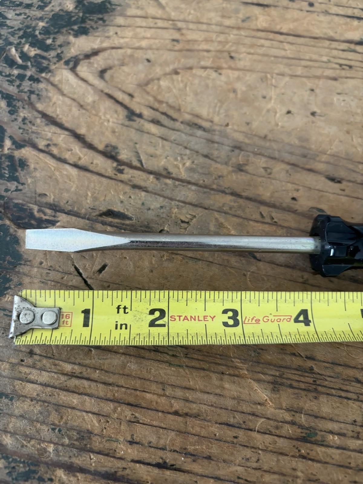 Vintage NOS Stanley USA Made Slotted Flat Head Black Handle Screwdriver