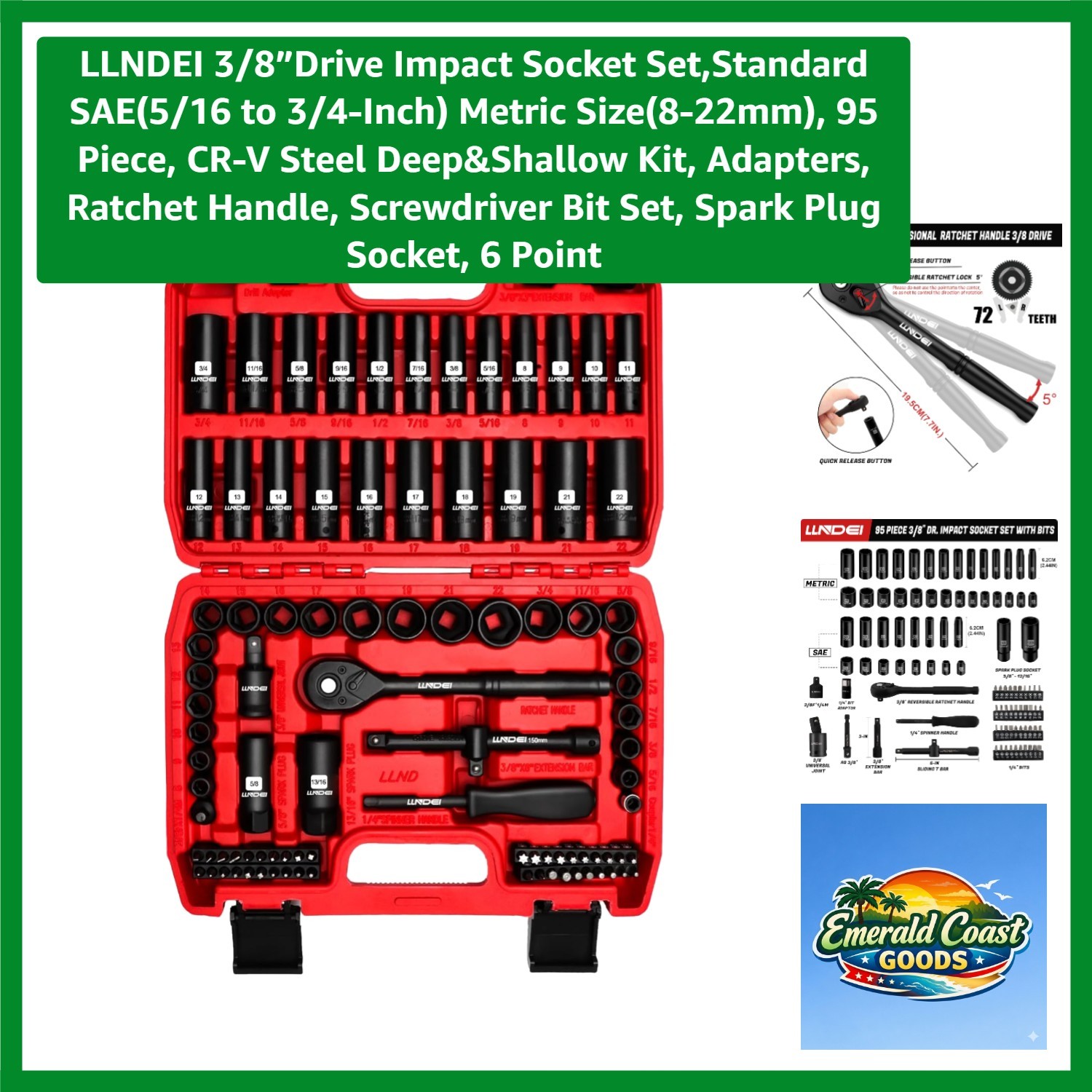 Lifetime 95-Piece Chrome Vanadium Socket Set with Corrosion Resistance