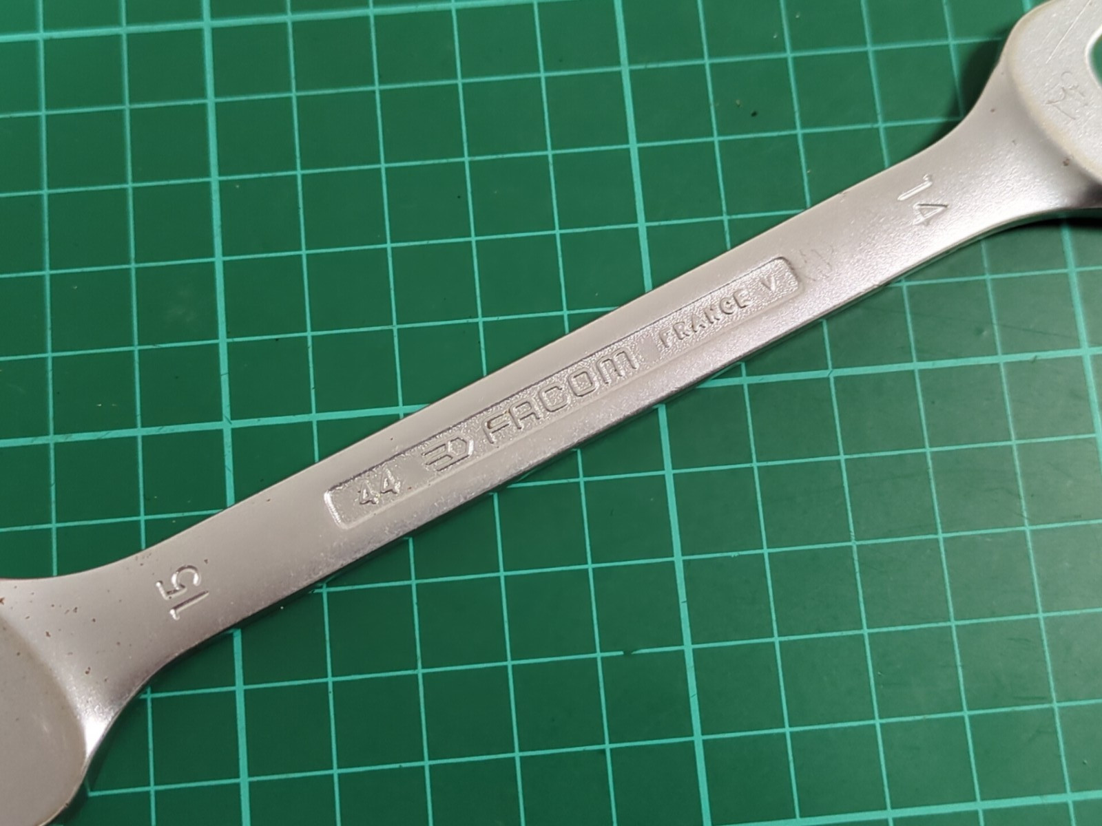Vintage Facom No44, 14mm x 15mm, Open Ended Spanner, Made In France