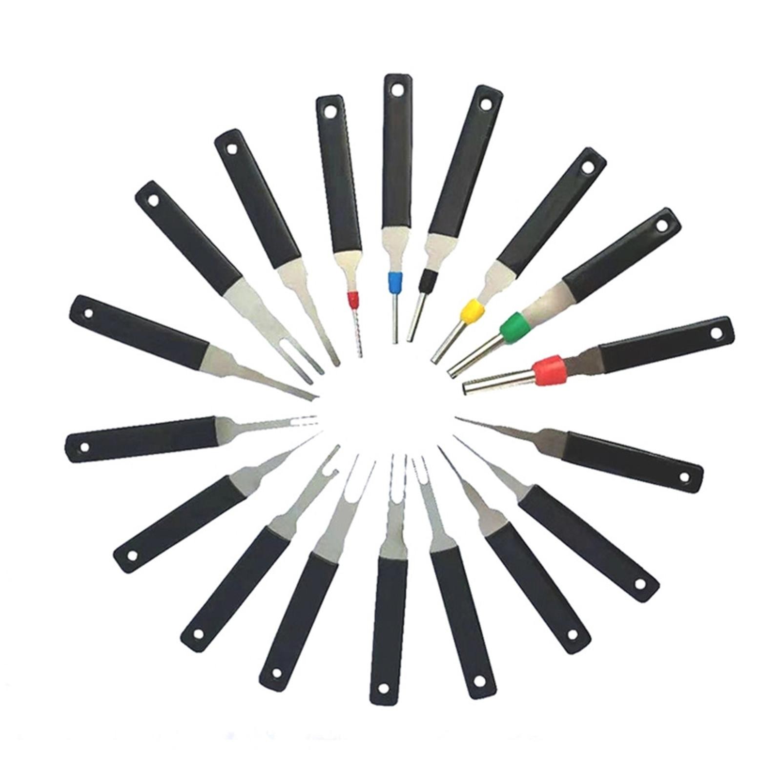 18Pcs Steel Plastic Car Terminal Removal Tool Wire Connector Pin Release Tool N