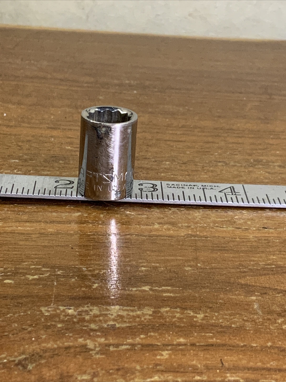 CRAFTSMAN 44332 G 7/16in. 3/8 Drive 12 Pt Standard Chrome Socket USA