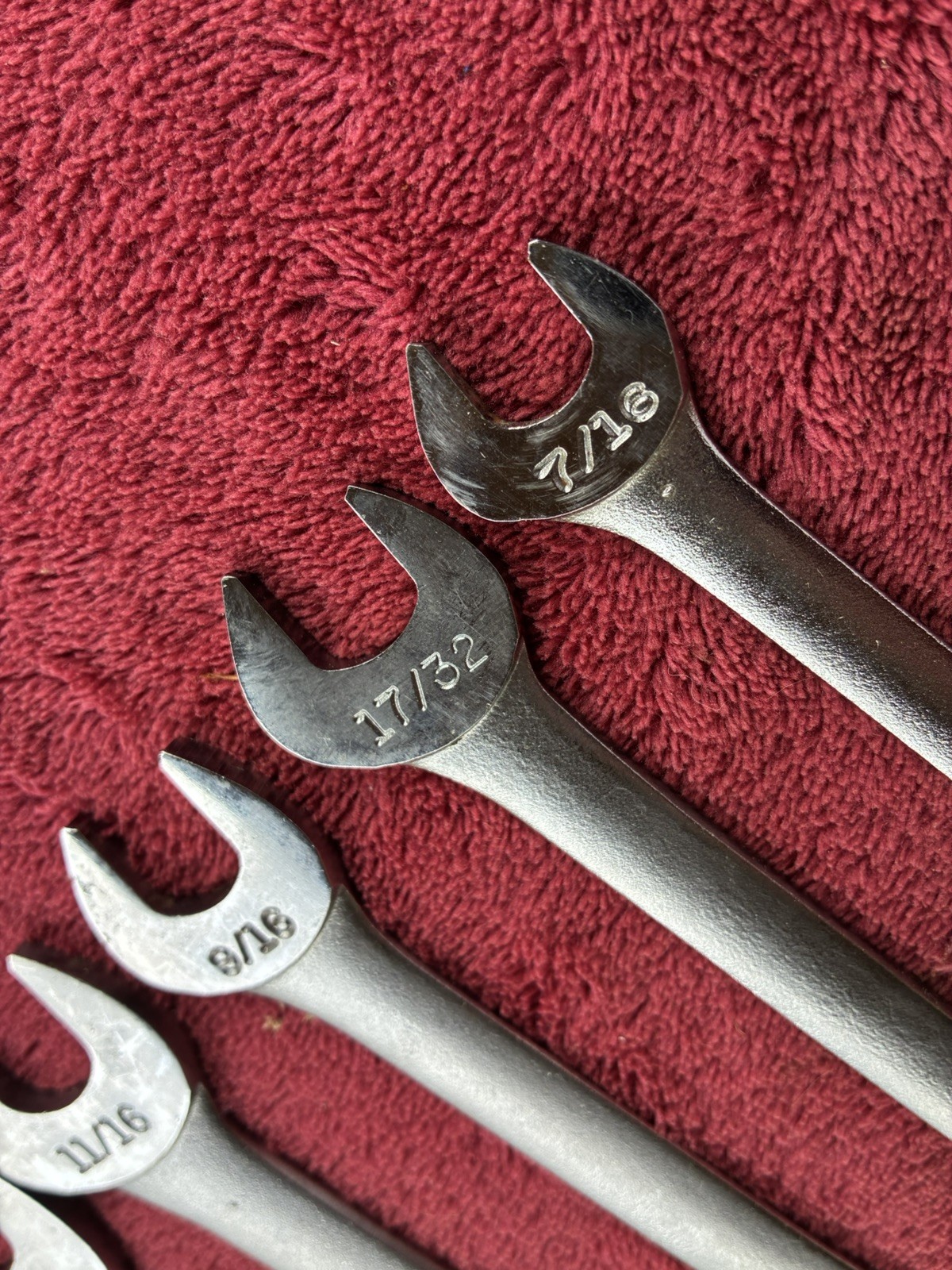 Vtg. Craftsman 5 Pc. Tappet Open End Wrench Set 3/8 to 7/8″ V-Series–Free Ship