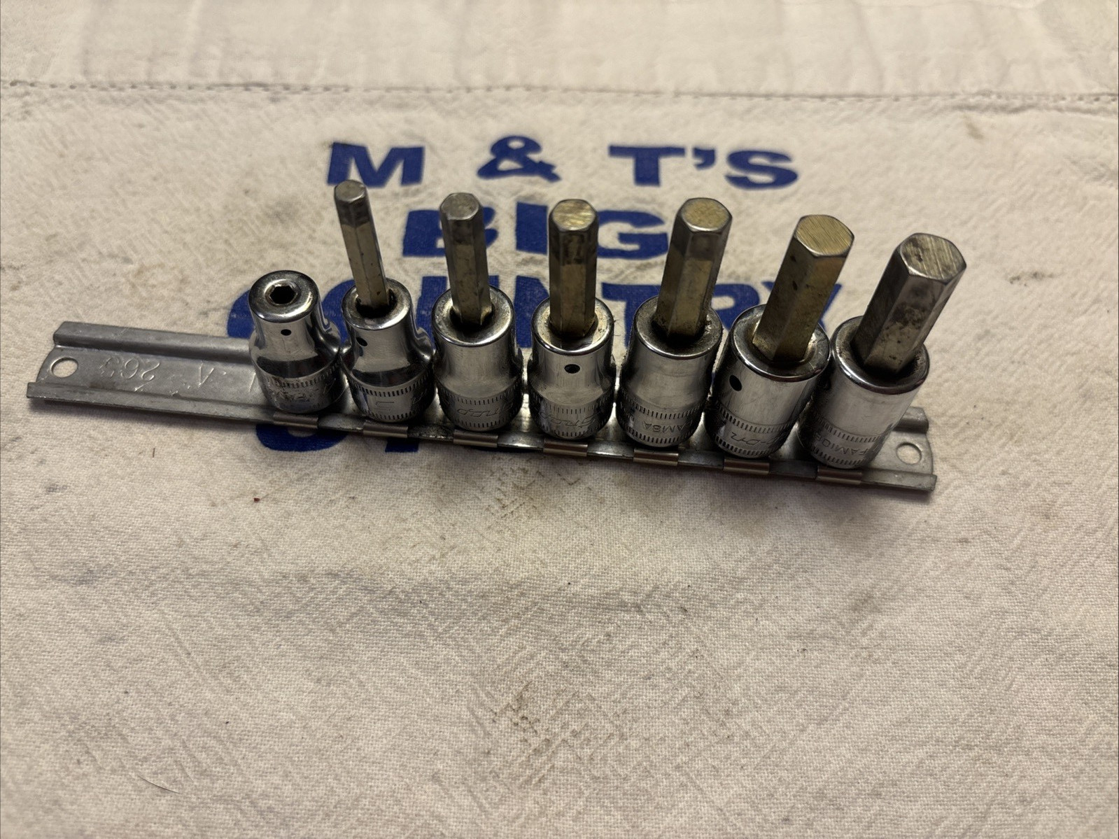1990 Snap-on Tools USA 3/8″ Drive 7pc Metric Hex Bit Socket Set 4-10mm 207EFAMY
