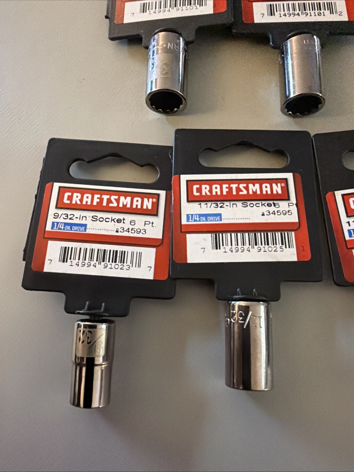 5 Craftsman 1/4″ Drive Easy-To-Read 2X 3/8”-45822 1X 9/32”-34953 2X 11/32”-34595