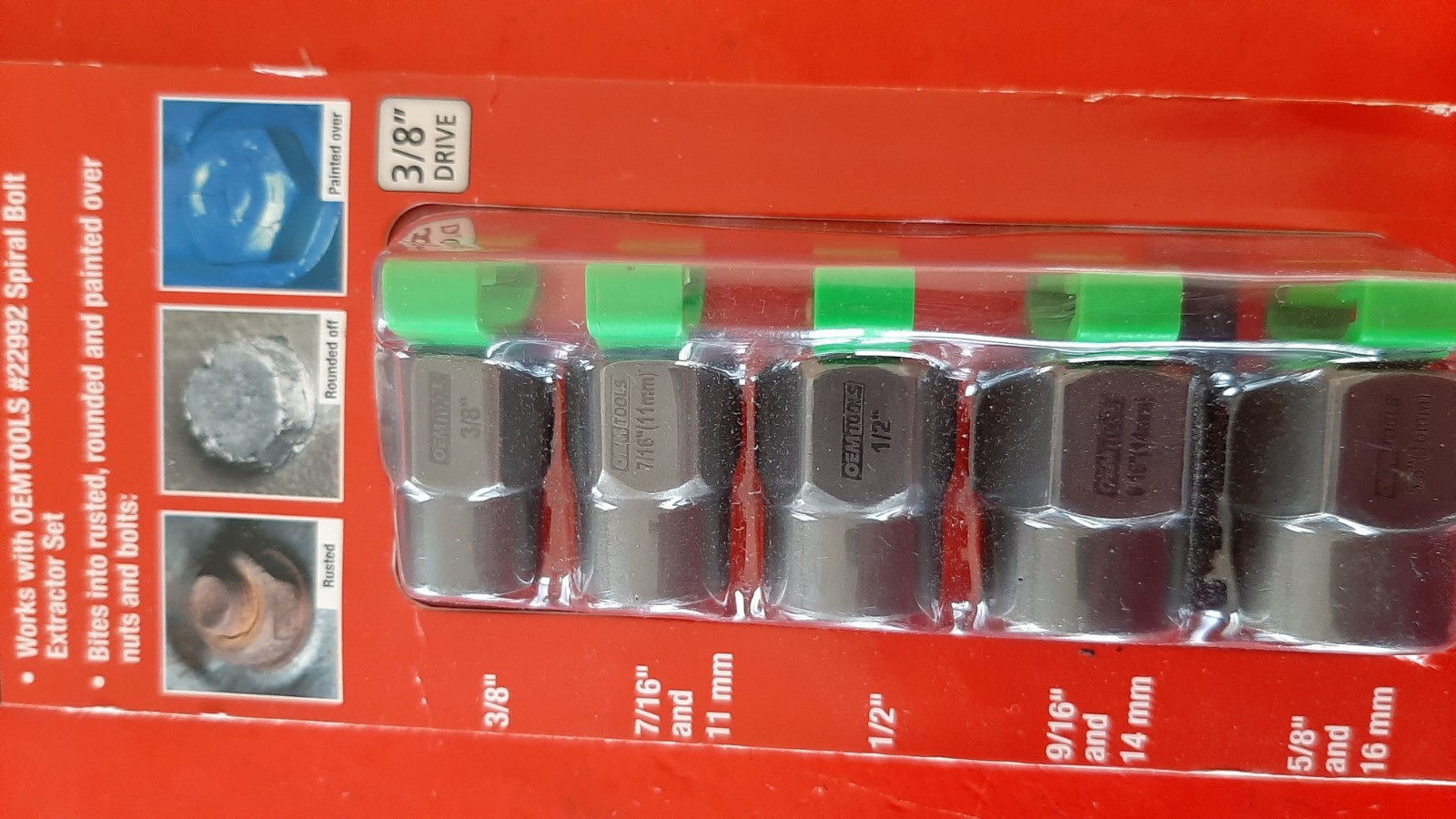 NEW OEM TOOLS 22991 Spiral Rounded Bolt Extractor Add-On Set SAE Metric