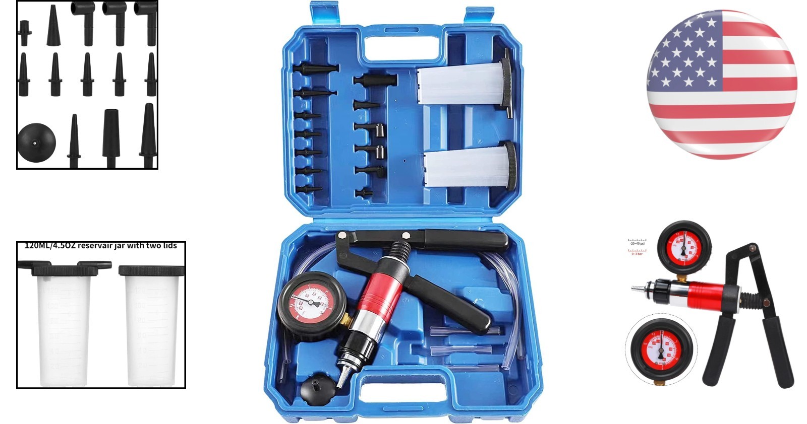 Multifunctional Vacuum Pump Tester Set with Adapters for Efficient Brake Repairs