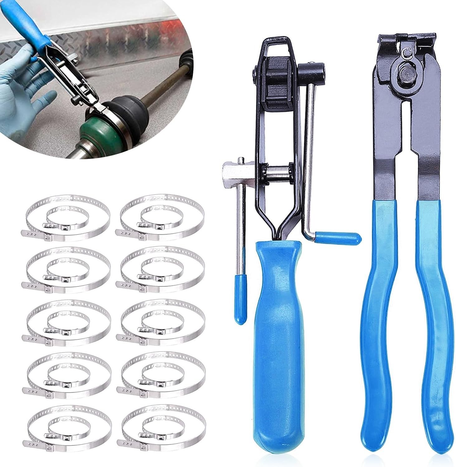 22Pcs CV Boot Clamp Pliers Set, CV Joint Ear Clamp Banding Tool, CV Axle Removal