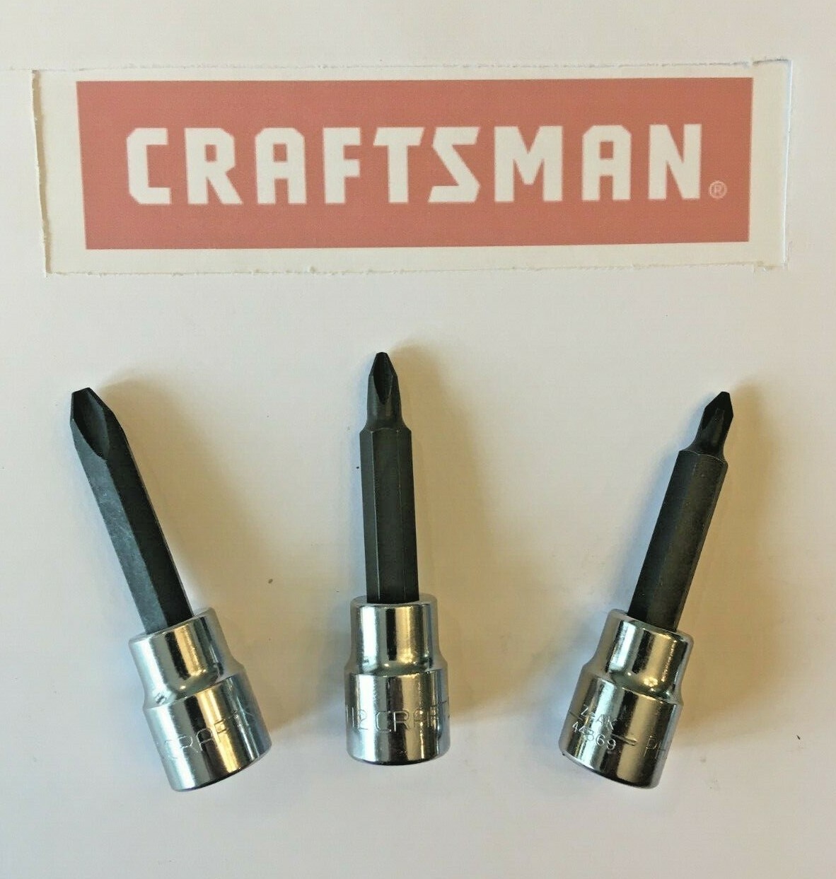 Craftsman Screwdriver Bit Socket Set Phillips Flat 3/8″ Drive 6pc P1 P2 P3