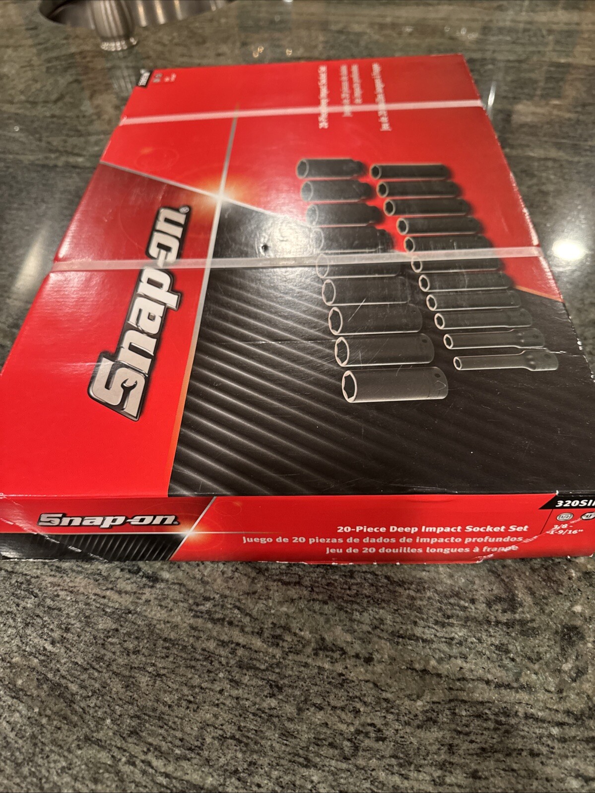 Snap On 320sim 1/2” drive deep impact set 3/8-1-9/16” sealed