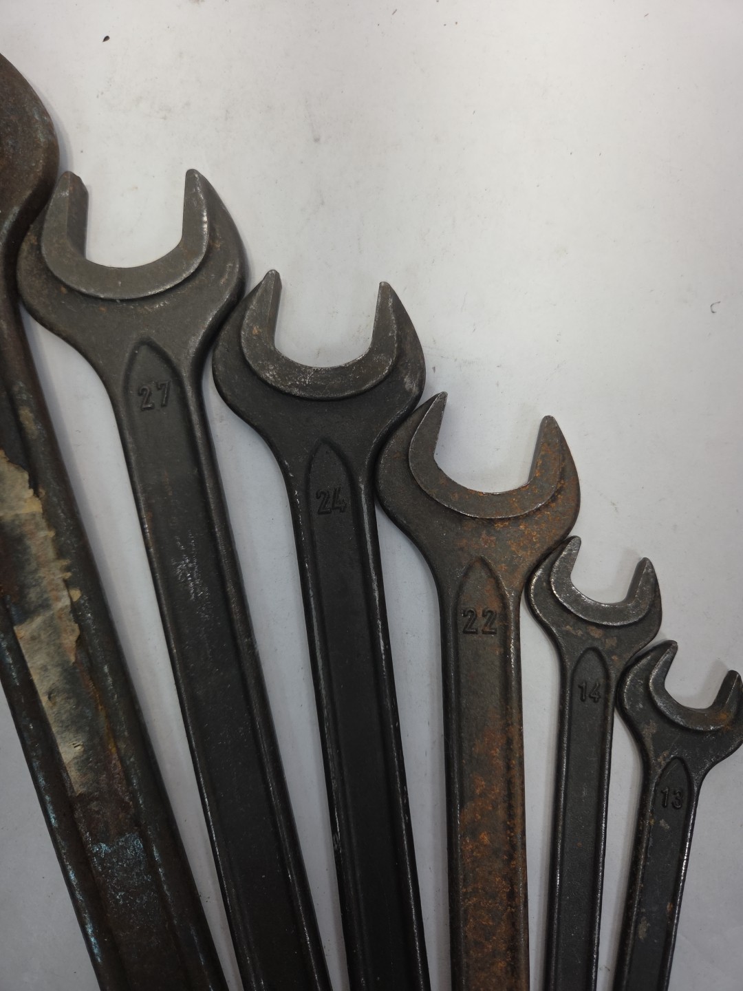 OPEN ENDED DIN894 Vintage SPANNER WRENCH Set 36,27,24,22,14,13 Used