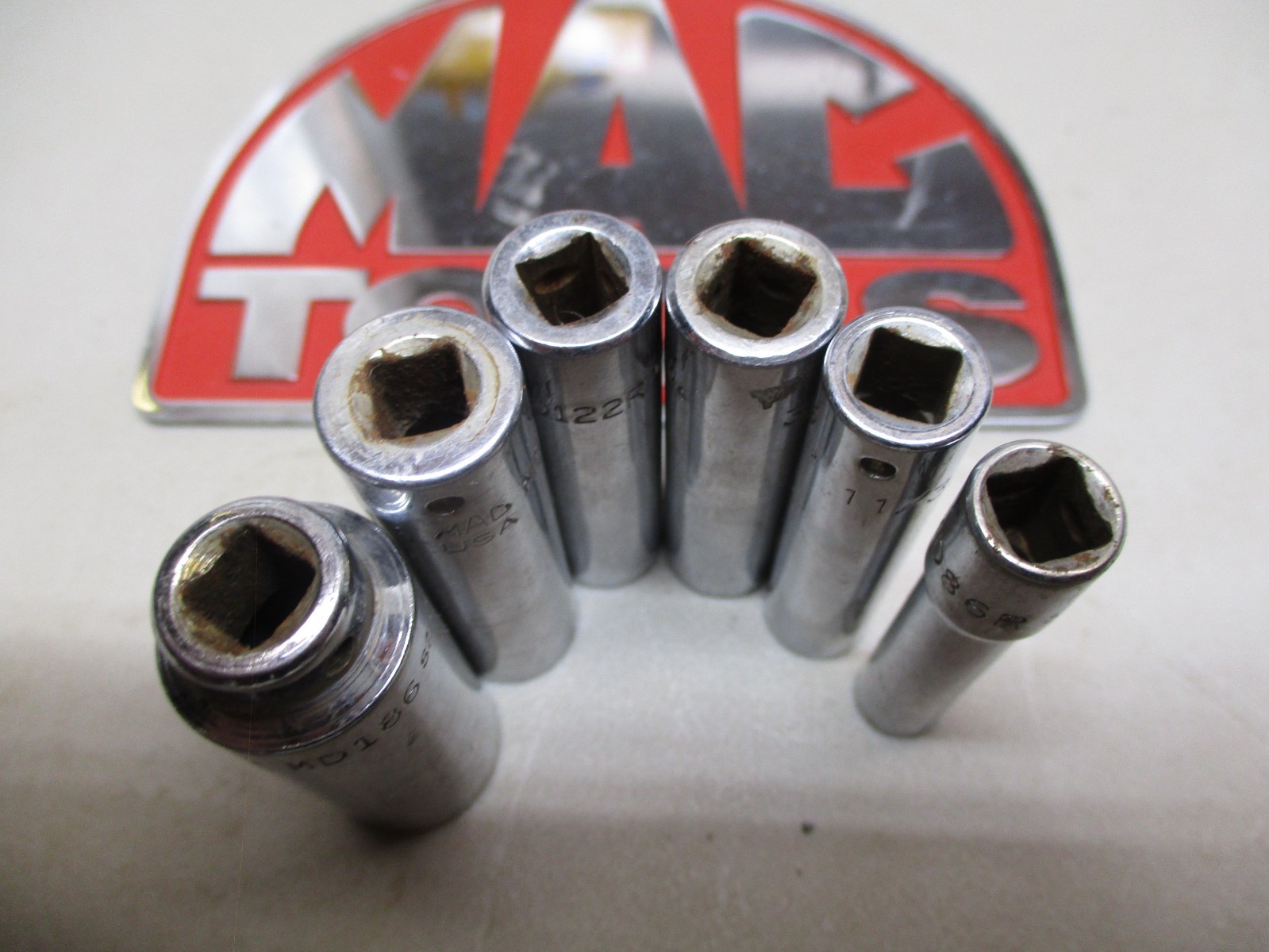 MAC TOOLS 1/4″ DP SOCKET 6PCS 1/4″ ,11/32″, 3/8, 7/16, 9/16 ALL 6PT, 1 3/8″ 12PT