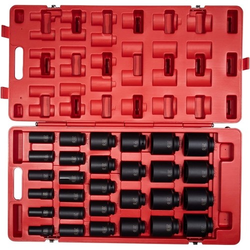 Sunex 4695 Deep SAE Impact Socket Set, 3/4 inch Drive, 29-Pieces