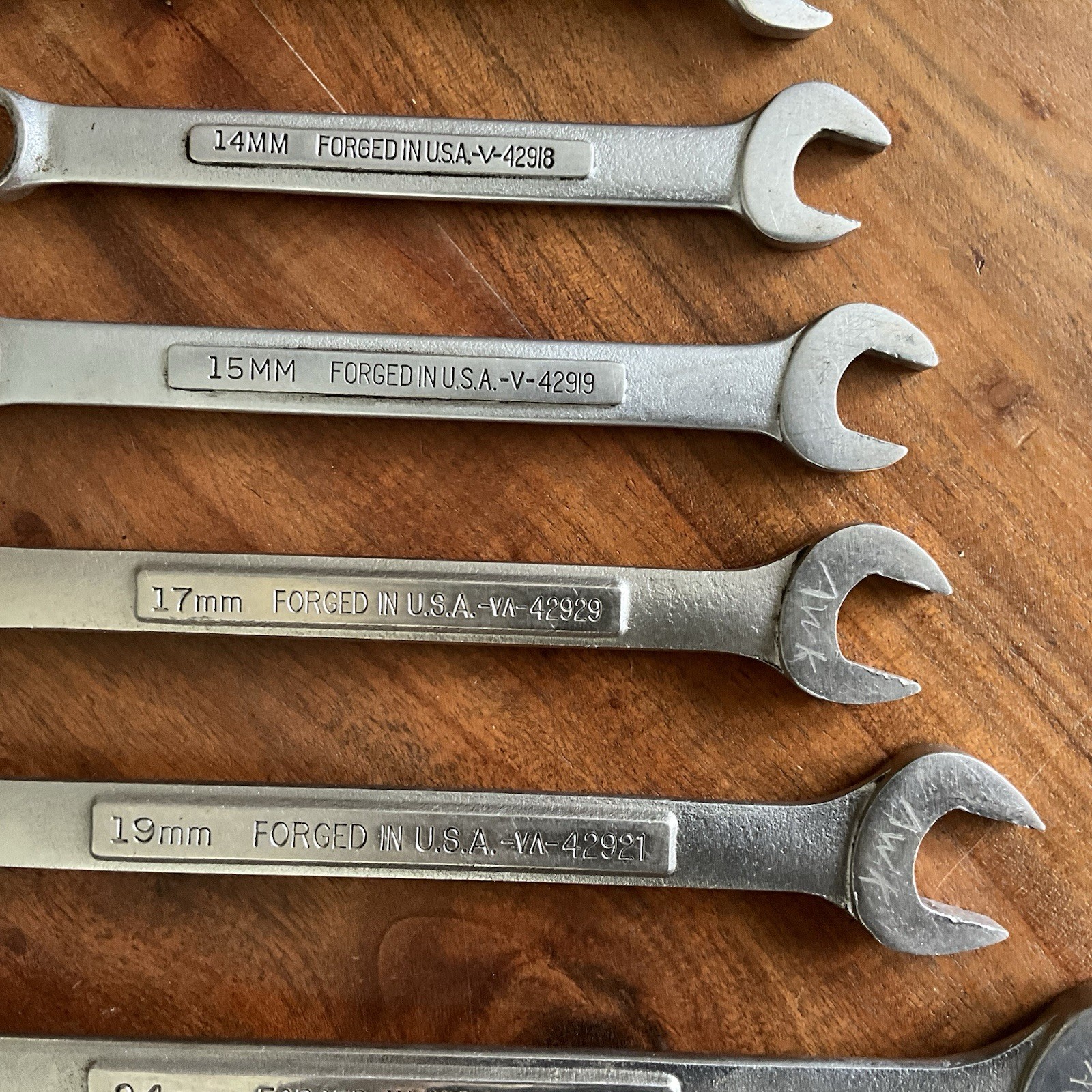 Craftsman V & VA 9 Pc Metric 10mm-24mm Combination Wrench Set 12 Pt Made in USA