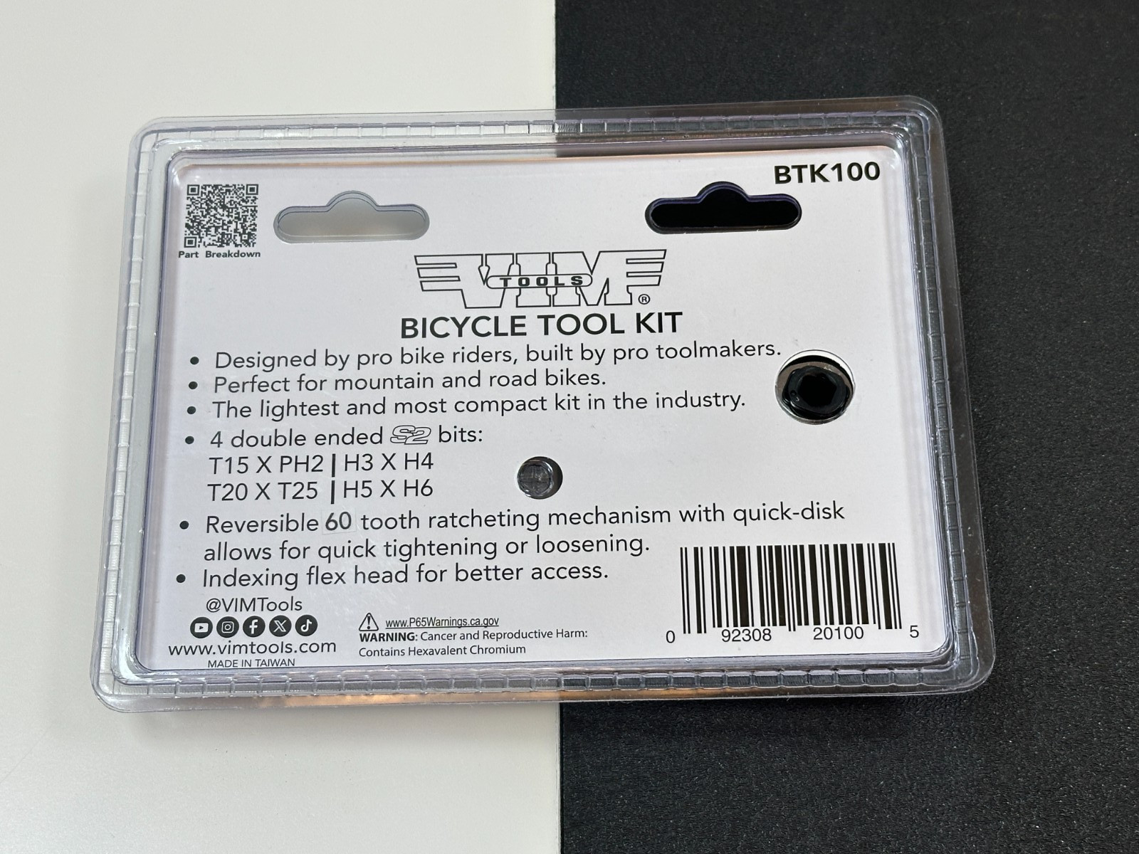NEW VIM Tools BTK100 1/4″ Hex Reversible Micro Bit Ratchet Bicycle Tool Kit NOS
