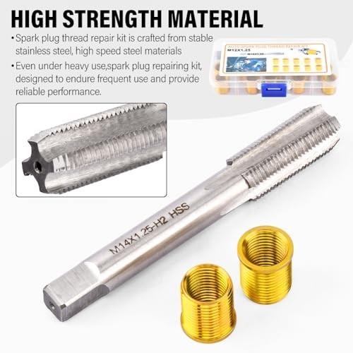 Spark Plug Thread Repair Kit – M12x1.25 & M14x1.25 Taps, High-Speed Steel Tools