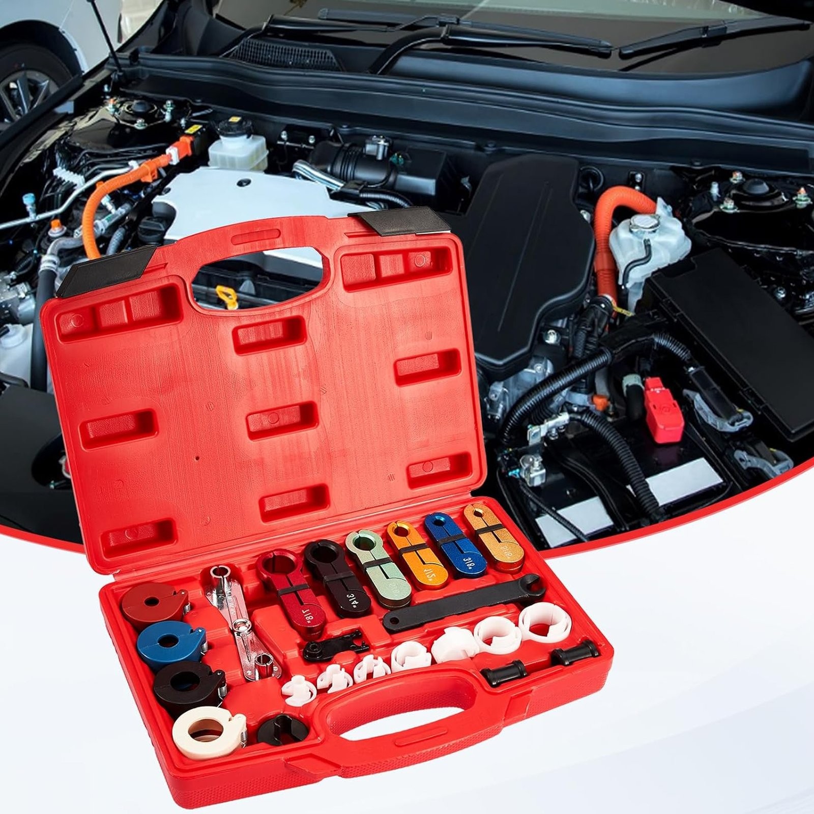 28 In 1 Master Quick Disconnect Tool Kit for AC Fuel Line & Transmission Systems