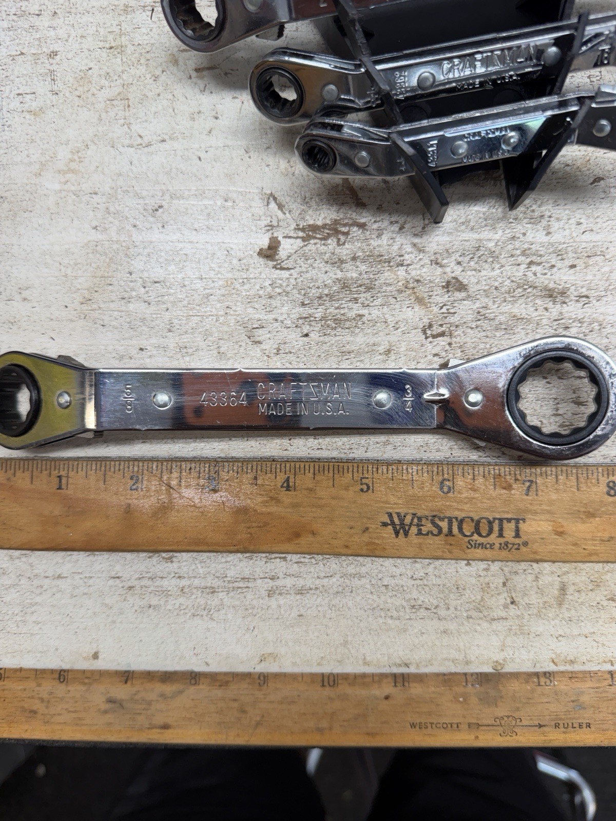 Craftsman 5Pc SAE Double Offset Ratcheting Wrench Set 1/4-7/8 USA 🇺🇸 Like New
