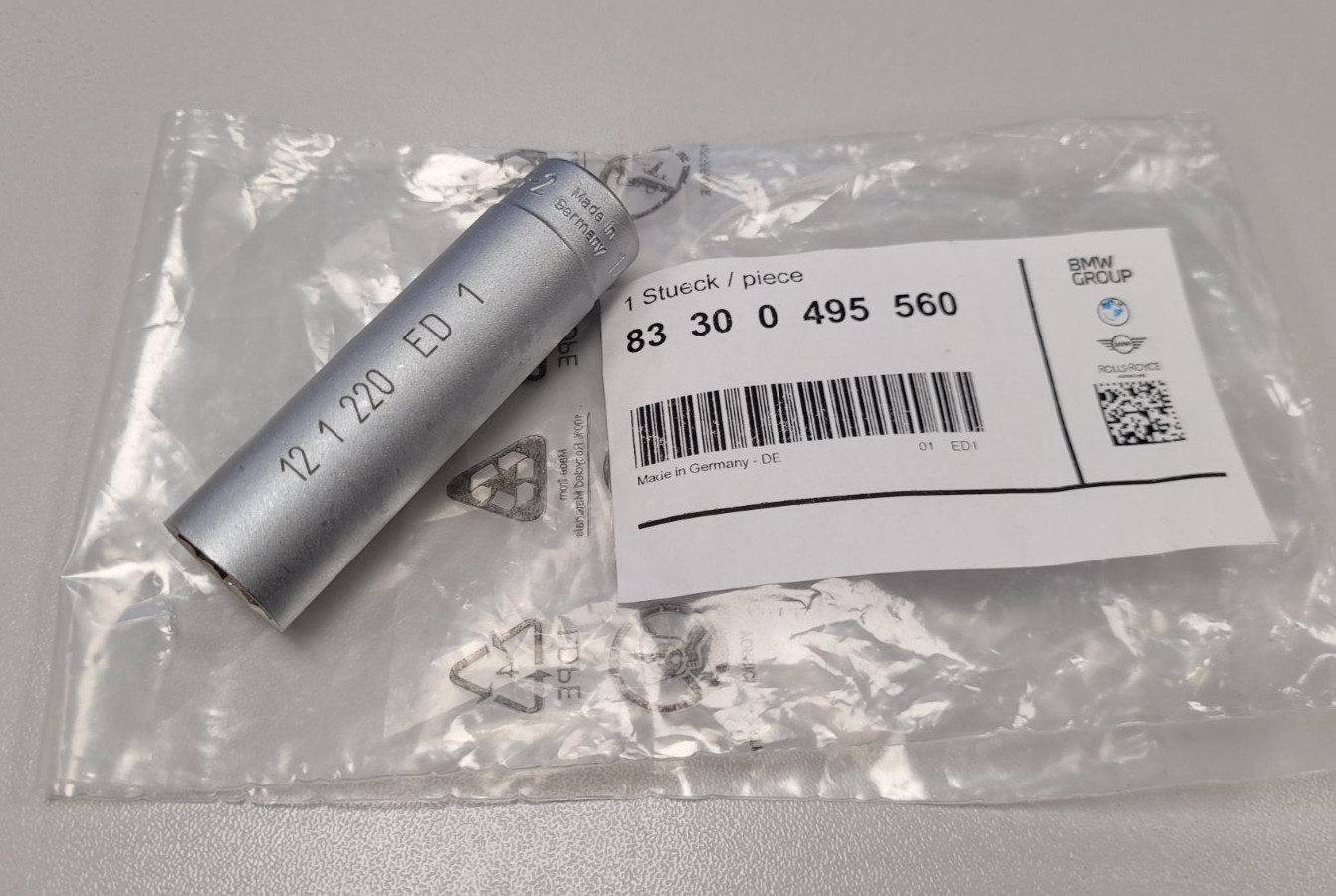 Genuine BMW Hazet Spark Plug Removal Socket Tool – 14mm – 3/8″ – 83300495560