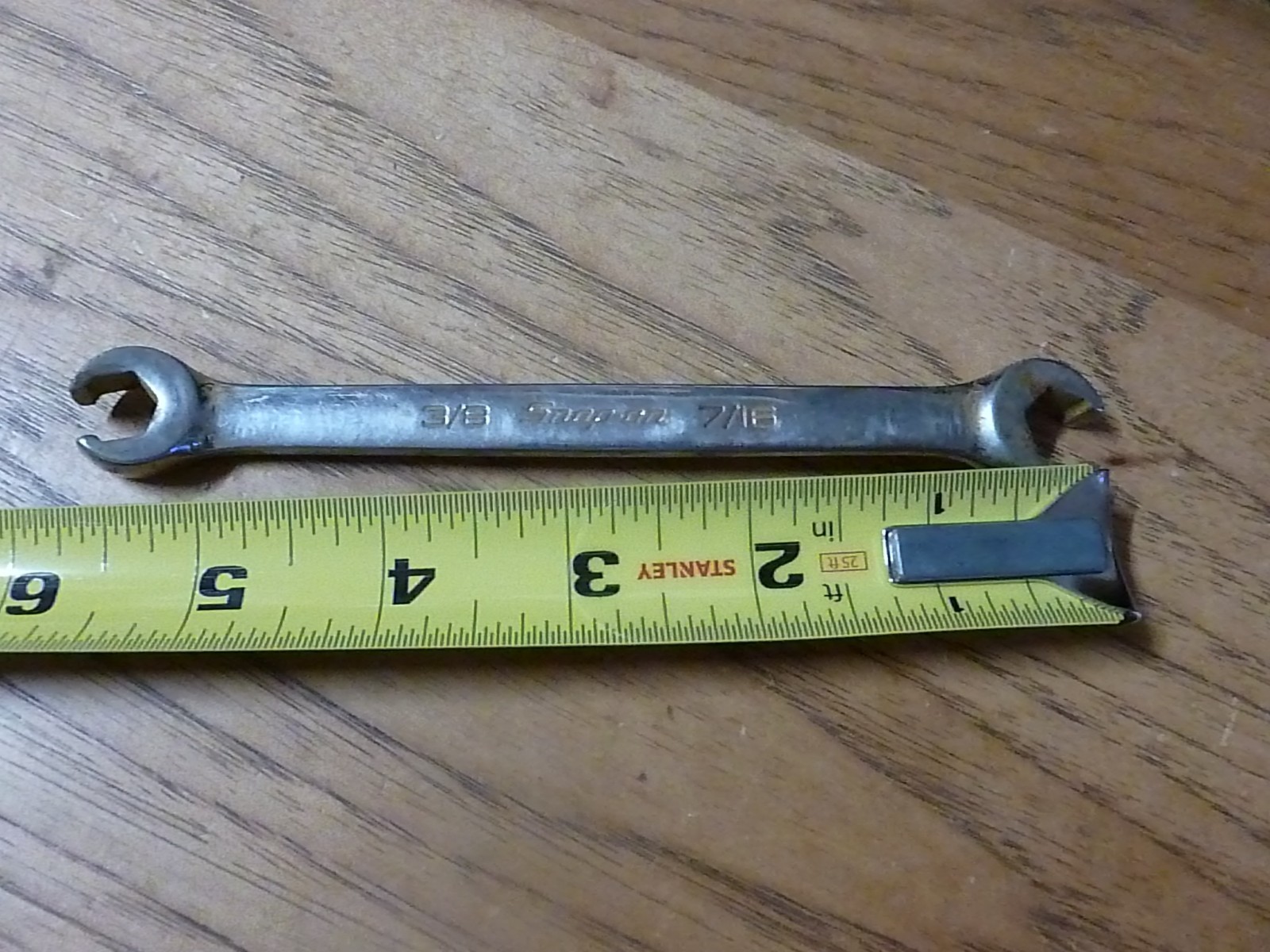 Snap-on Tools 3/8″ x 7/16″ Double Flare Nut Wrench 6 Point RXFS1214B USA