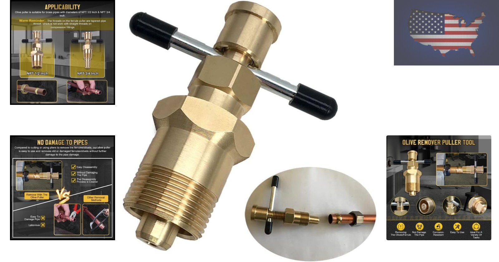Corrosion-Resistant Olive Puller for Brass Pipes – Easy & Efficient Removal Tool