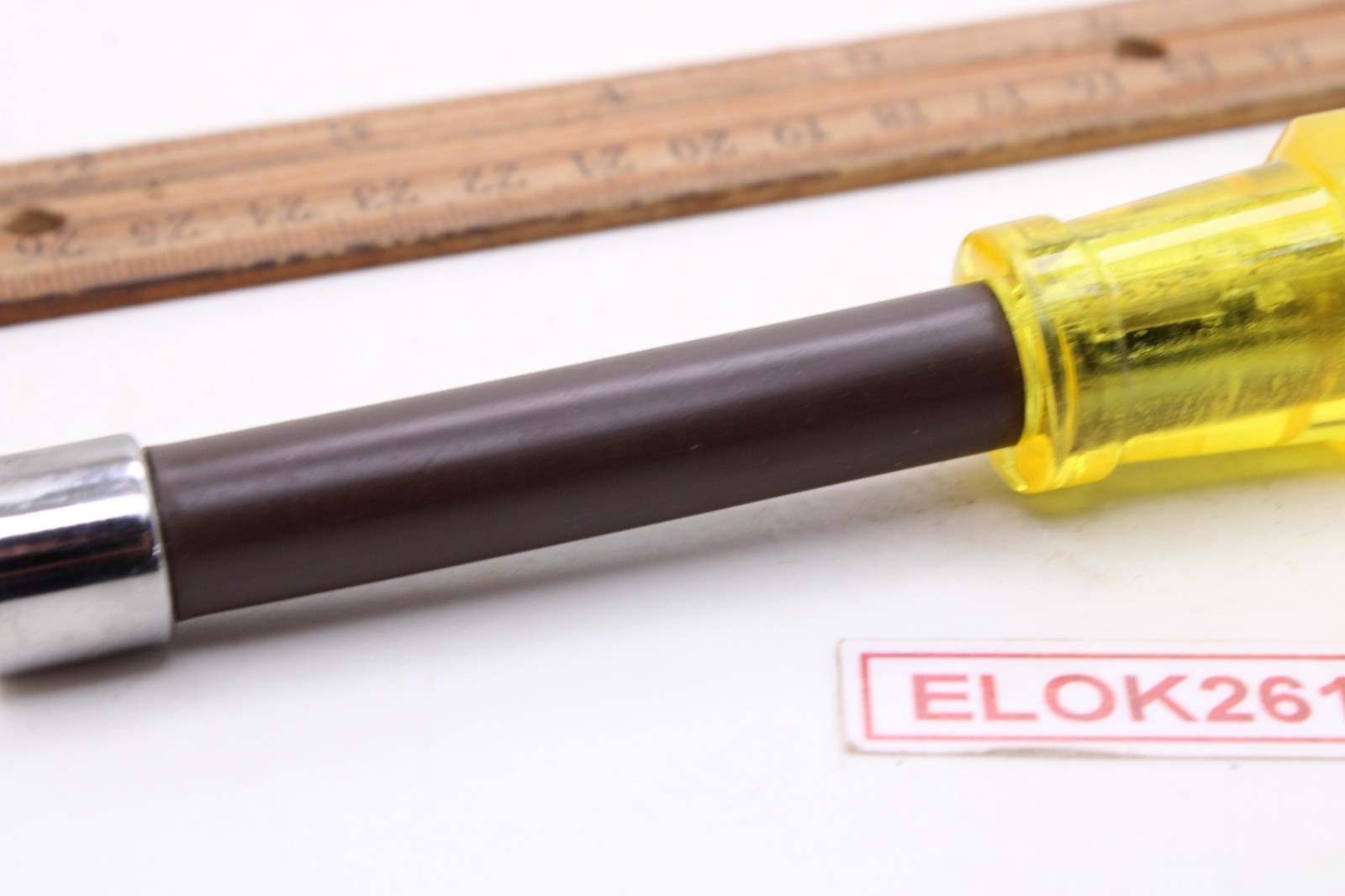 Snap-on ND 114 7/16″ 3″ Shank Brown Insulated Amber Handle Nut Driver USA