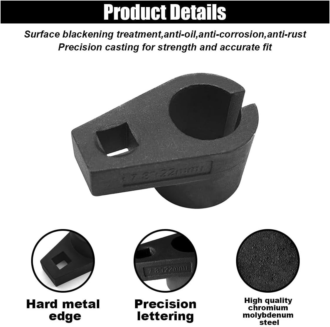 High-Quality Carbon Steel Oxygen Sensor Socket 3/8-Inch Drive Universal Fit