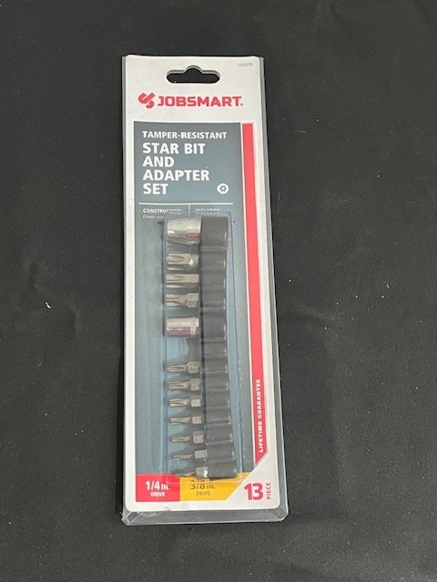 Jobsmart Tamper-Resistant Star Bit and Adapter Set 1/4 Drive