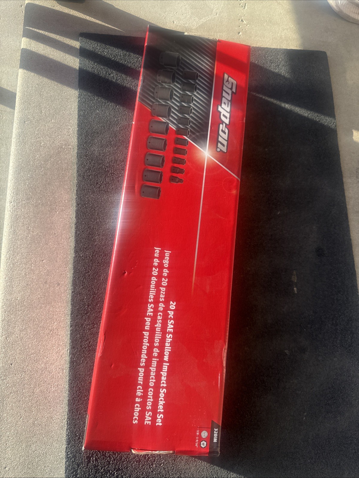 For Snap-on 20-pc 1/2″ Drive 6-pt SAE Flank Drive Shallow Impact Set 320IM NEW