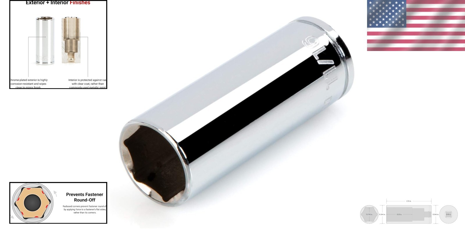High-Performance 3/8 Inch Drive x 11/16 Inch Deep 6-Point Socket – Reliable Fit