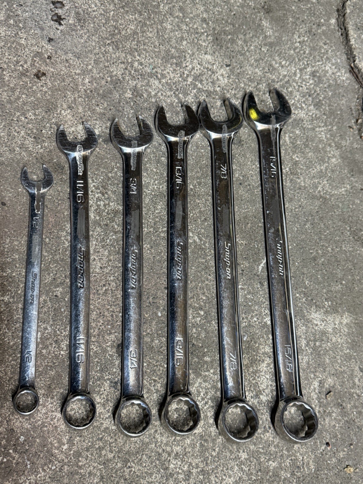 Snap On 5ps Tools Set OEX30B 15/16/7/8/13/16/3/4/11/16/1/2” Wrench USA