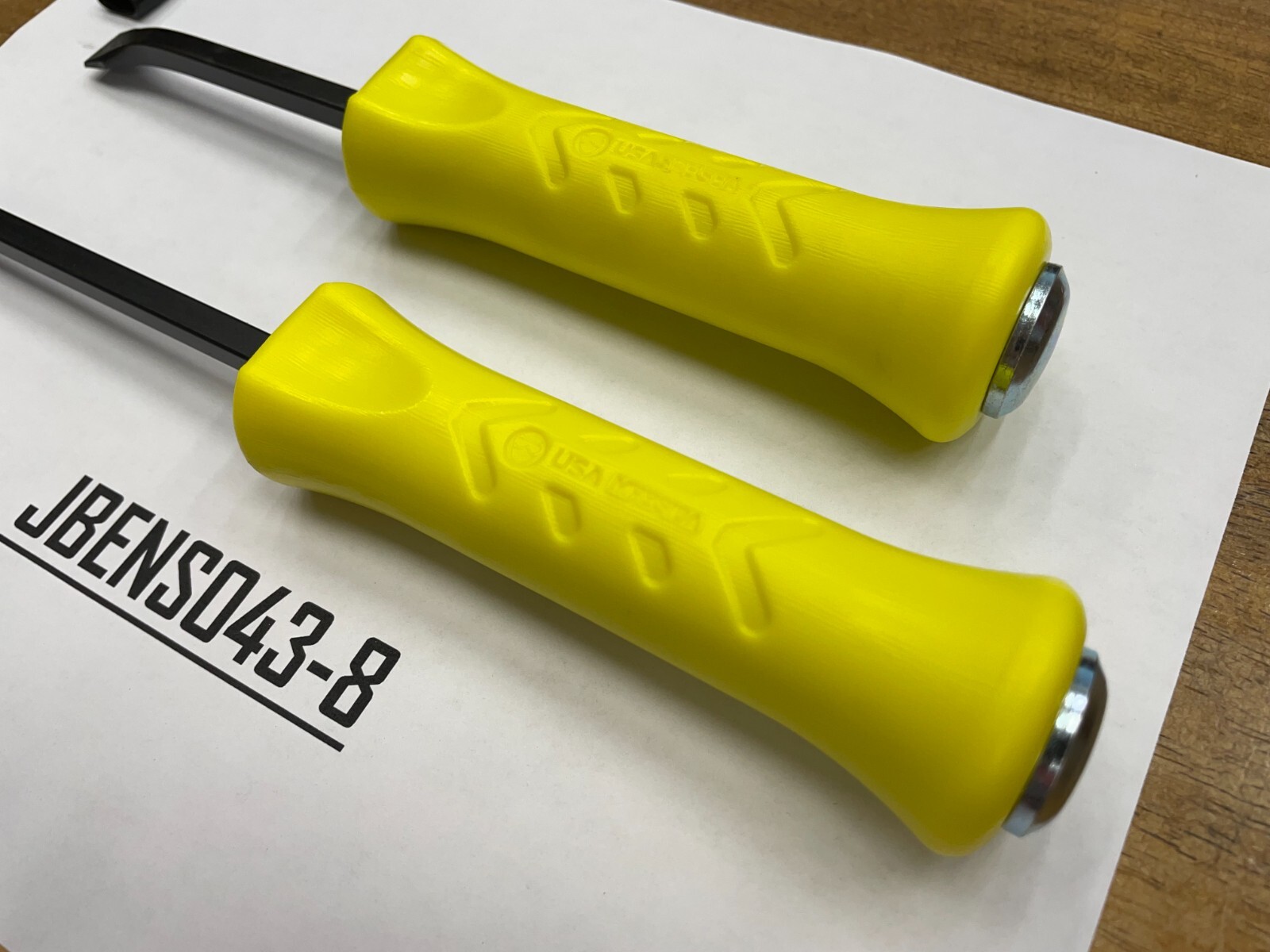 Snap-on Tools USA NEW 2pc HI-VIZ Hard Grip Straight & Bent Striking Prybar Set