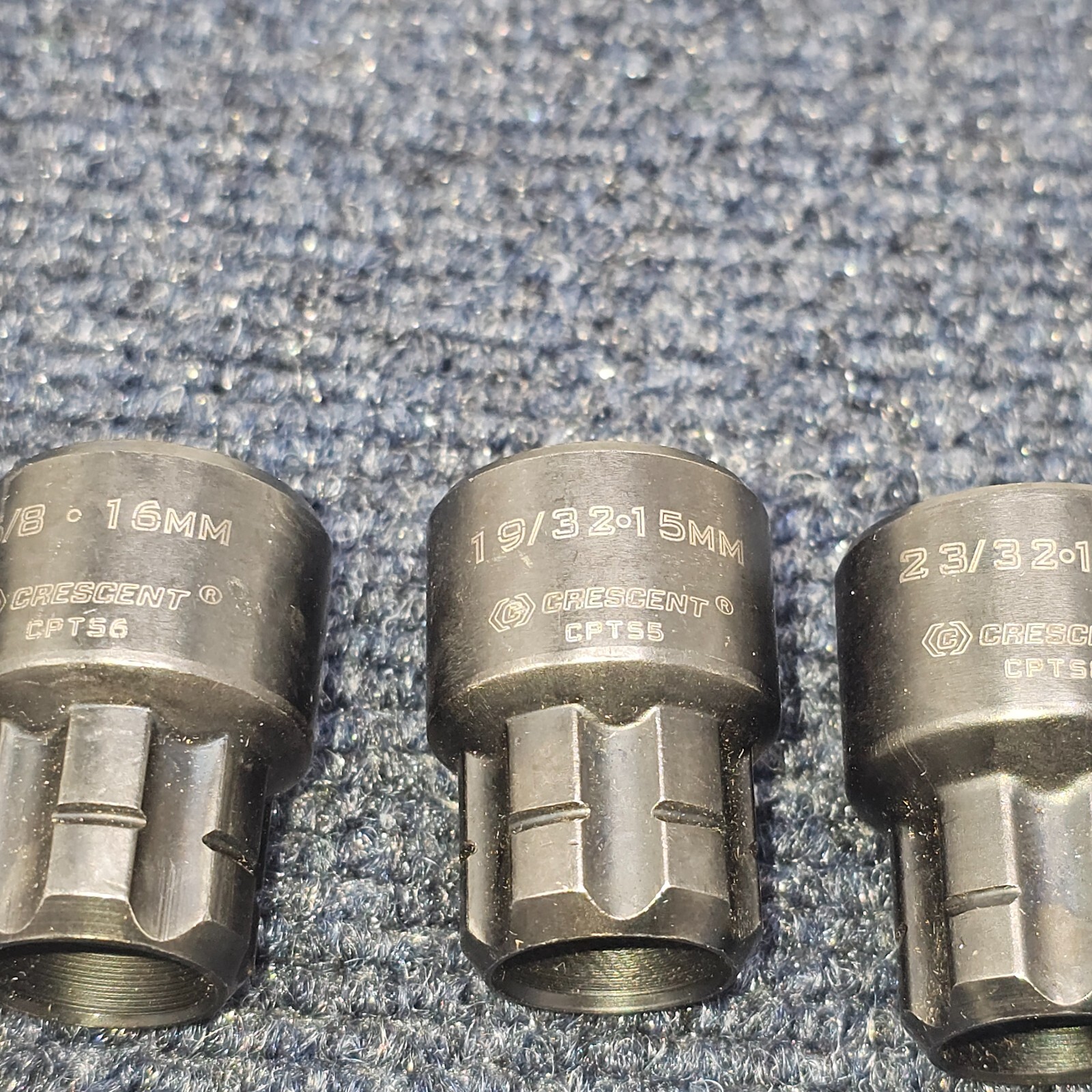(6 PIECES) Crescent Spline Sockets Sizes 19mm, 18mm, 17mm, 16mm, 15mm, 14mm