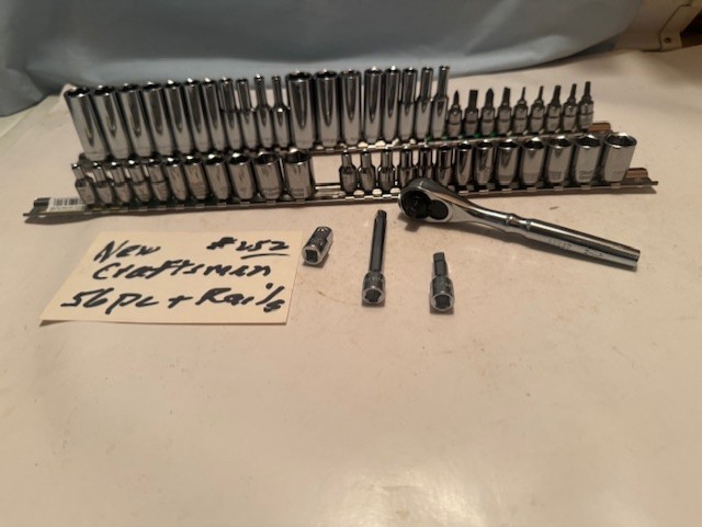 CRAFTSMAN 1/4″ DR -56 PC / RATCHET + SOCKETS/ DEEP /STD METRIC & SAE SET+ RAILS