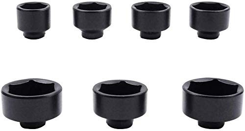 7-Piece Oil Filter Socket Set – 24mm, 27mm, 29mm, 30mm, 32mm, 36mm, 38mm Cap Wre